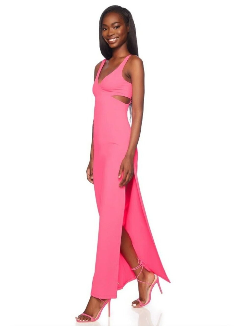 Susana Monaco Size Large Watermelon Side Cut Out Maxi Dress NWT